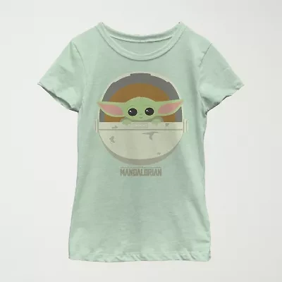 The Child Bassinet Little & Big Kid Girls Crew Neck Short Sleeve Slim Fit Star Wars Graphic T-Shirt