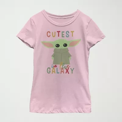 Cutest Little Child & Big Kid Girls Crew Neck Short Sleeve Slim Fit Star Wars Graphic T-Shirt