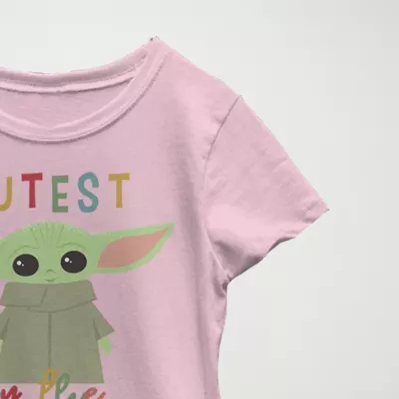 Cutest Little Child & Big Kid Girls Crew Neck Short Sleeve Slim Fit Star Wars Graphic T-Shirt