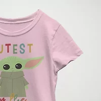 Cutest Little Child & Big Kid Girls Crew Neck Short Sleeve Slim Fit Star Wars Graphic T-Shirt