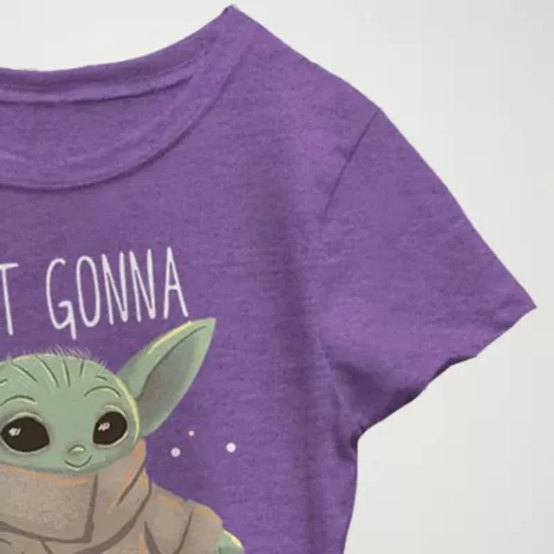 The Child Little & Big Kid Girls Crew Neck Short Sleeve Slim Fit Star Wars Graphic T-Shirt