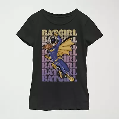 Little & Big Kid Girls Crew Neck Short Sleeve Slim Fit Batgirl DC Comics Graphic T-Shirt