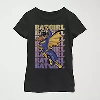 Little & Big Kid Girls Crew Neck Short Sleeve Slim Fit Batgirl DC Comics Graphic T-Shirt