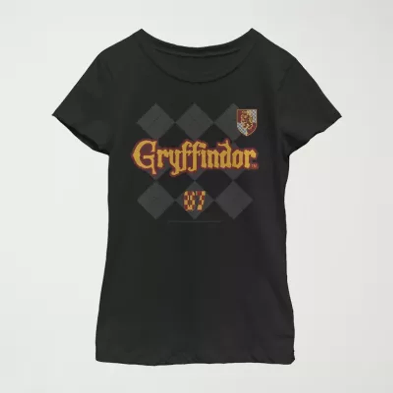 Gryffindor Little & Big Kid Girls Crew Neck Short Sleeve Slim Fit Harry Potter Graphic T-Shirt