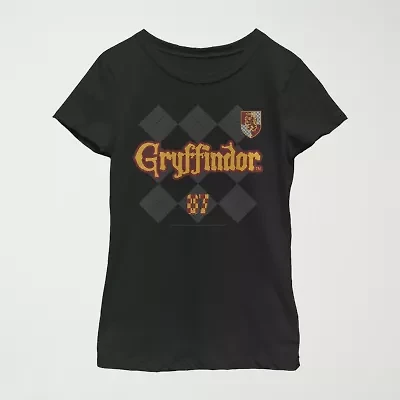 Gryffindor Little & Big Kid Girls Crew Neck Short Sleeve Slim Fit Harry Potter Graphic T-Shirt