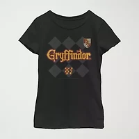 Gryffindor Little & Big Kid Girls Crew Neck Short Sleeve Slim Fit Harry Potter Graphic T-Shirt