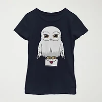Hedwig Little & Big Kid Girls Crew Neck Short Sleeve Slim Fit Harry Potter Graphic T-Shirt
