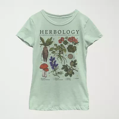 Herbology Little & Big Kid Girls Crew Neck Short Sleeve Slim Fit Harry Potter Graphic T-Shirt