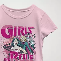 Little & Big Kid Girls Crew Neck Short Sleeve Slim Fit DC Comics Justice League Graphic T-Shirt