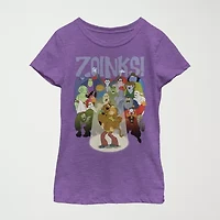 Little & Big Kid Girls Crew Neck Short Sleeve Slim Fit Scooby Doo Graphic T-Shirt