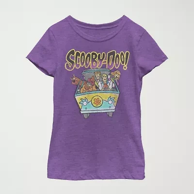 Little & Big Kid Girls Crew Neck Short Sleeve Slim Fit Scooby Doo Graphic T-Shirt