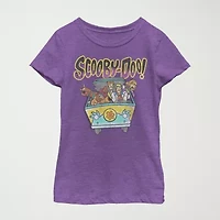 Little & Big Kid Girls Crew Neck Short Sleeve Slim Fit Scooby Doo Graphic T-Shirt