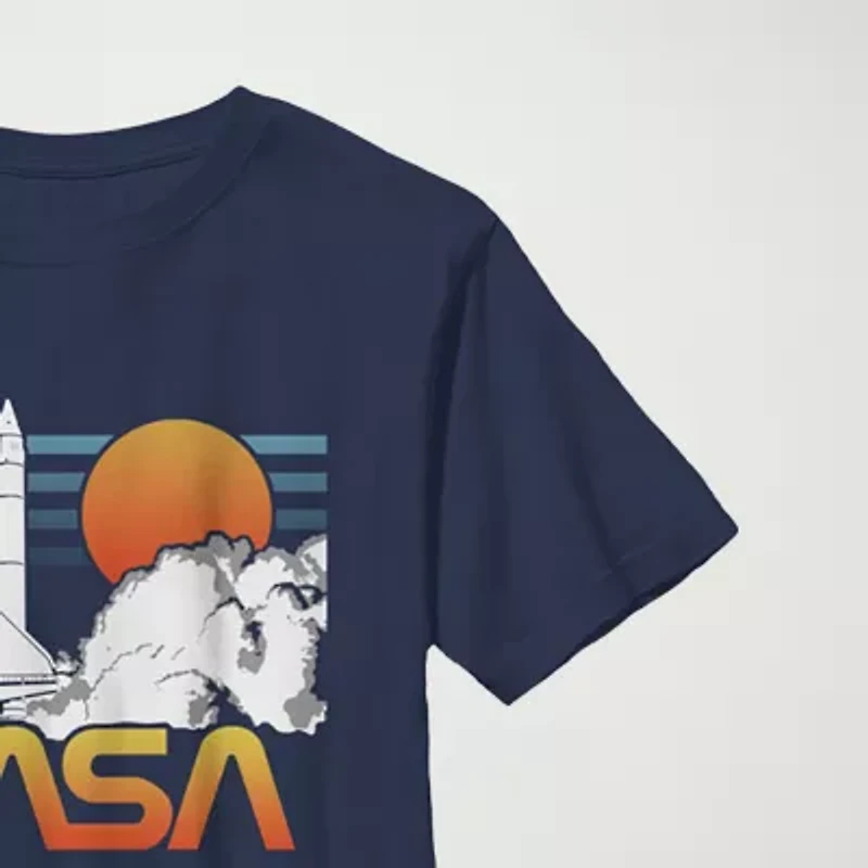 Little & Big Kid Boys Crew Neck Short Sleeve Regular Fit NASA Graphic T-Shirt