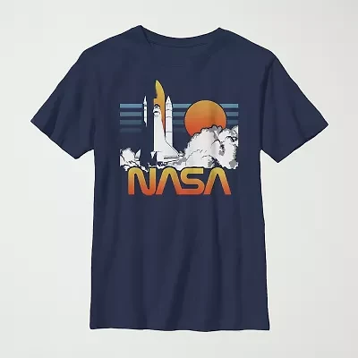 Little & Big Kid Boys Crew Neck Short Sleeve Regular Fit NASA Graphic T-Shirt
