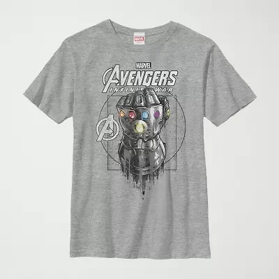 Little & Big Kid Boys Crew Neck Short Sleeve Regular Fit Avengers Marvel Graphic T-Shirt