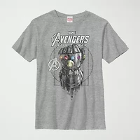 Little & Big Kid Boys Crew Neck Short Sleeve Regular Fit Avengers Marvel Graphic T-Shirt