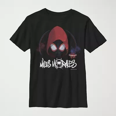 Miles Morales Little & Big Kid Boys Crew Neck Short Sleeve Regular Fit Spiderman Graphic T-Shirt