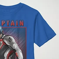 Little & Big Boys Marvel Captain America Crew Neck Short Sleeve Graphic T-Shirt