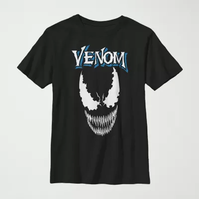 Little & Big Boys Marvel Venom Crew Neck Short Sleeve Graphic T-Shirt