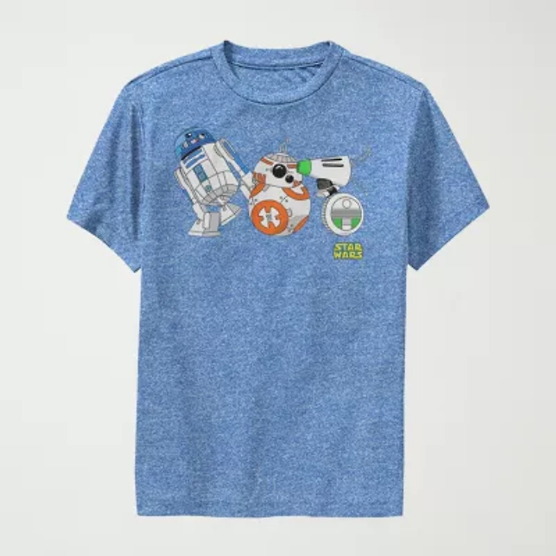 Big Kid Boys Crew Neck Short Sleeve Regular Fit Star Wars Graphic T-Shirt