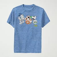 Big Kid Boys Crew Neck Short Sleeve Regular Fit Star Wars Graphic T-Shirt