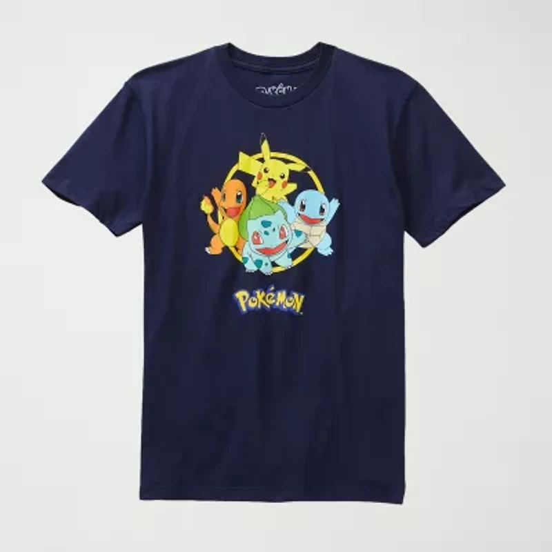 Little & Big Kid Boys Crew Neck Short Sleeve Regular Fit Pokemon Graphic T-Shirt