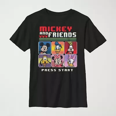 Disney Little & Big Kid Boys Crew Neck Short Sleeve Slim Fit Mickey and Friends Graphic T-Shirt