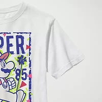 Little & Big Kid Boys Crew Neck Short Sleeve Slim Fit Super Mario Graphic T-Shirt