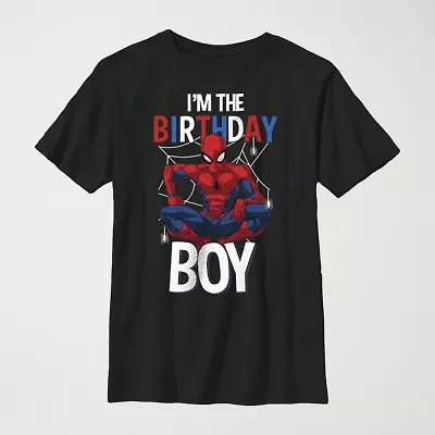 Little & Big Kid Boys Crew Neck Short Sleeve Regular Fit Spiderman Graphic T-Shirt