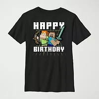 Little & Big Kid Boys Crew Neck Short Sleeve Slim Fit Minecraft Graphic T-Shirt
