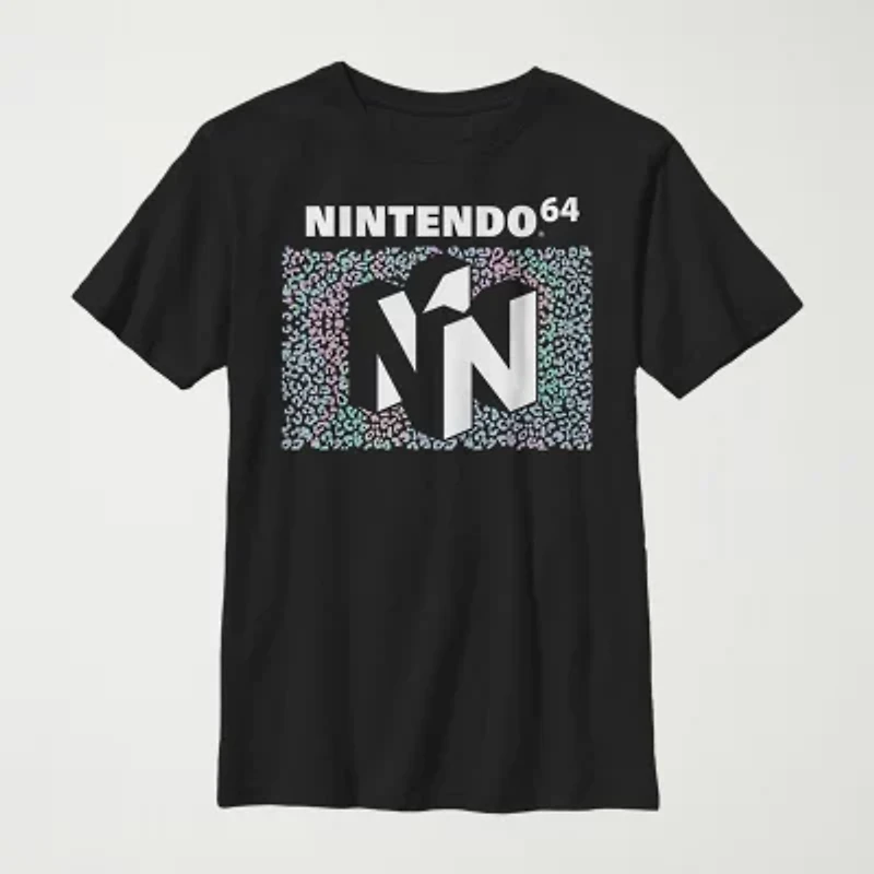 Little & Big Kid Boys Crew Neck Short Sleeve Regular Fit Nintendo Graphic T-Shirt