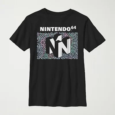 Little & Big Kid Boys Crew Neck Short Sleeve Regular Fit Nintendo Graphic T-Shirt