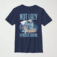 Little & Big Kid Boys Crew Neck Short Sleeve Slim Fit Lilo Stitch Graphic T-Shirt