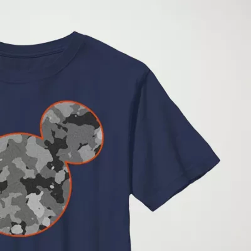 Little & Big Kid Boys Crew Neck Short Sleeve Slim Fit Mickey Mouse Graphic T-Shirt