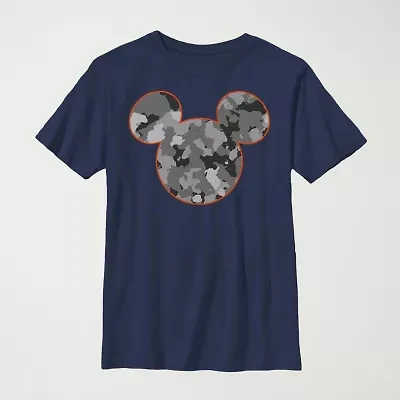Little & Big Kid Boys Crew Neck Short Sleeve Slim Fit Mickey Mouse Graphic T-Shirt