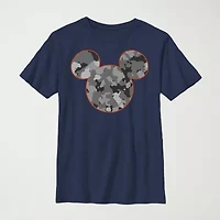 Little & Big Kid Boys Crew Neck Short Sleeve Slim Fit Mickey Mouse Graphic T-Shirt