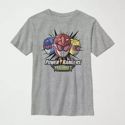 Little & Big Kid Boys Crew Neck Short Sleeve Slim Fit Power Rangers Graphic T-Shirt