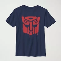 Drippy Autobot Little & Big Kid Boys Crew Neck Short Sleeve Slim Fit Transformers Graphic T-Shirt