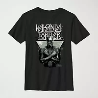 Little & Big Kid Boys Crew Neck Short Sleeve Slim Fit Black Panther Marvel Graphic T-Shirt