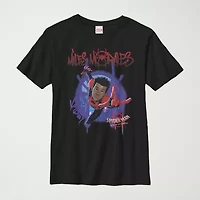 Miles Morales Little & Big Kid Boys Crew Neck Short Sleeve Slim Fit Spiderman Graphic T-Shirt