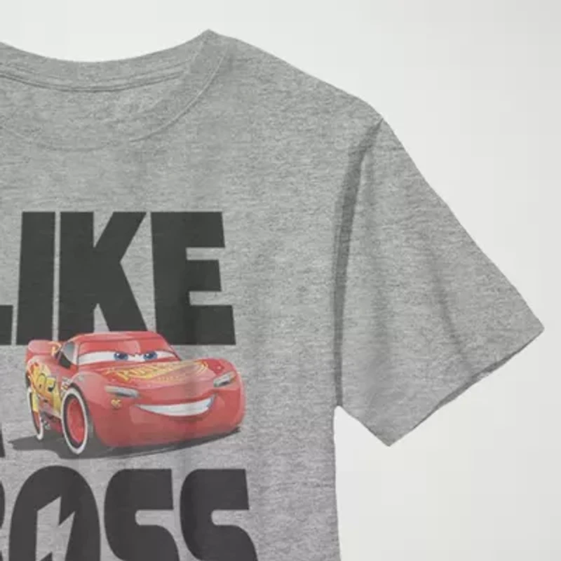 Little & Big Kid Boys Crew Neck Short Sleeve Slim Fit Cars Graphic T-Shirt