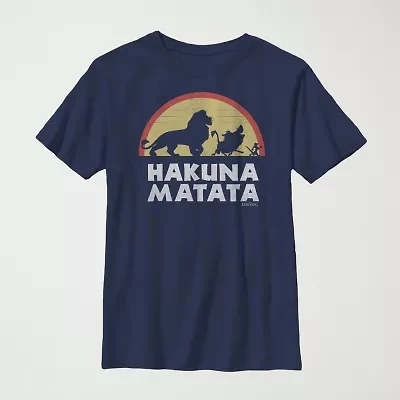 Little & Big Kid Boys Crew Neck Short Sleeve Slim Fit The Lion King Graphic T-Shirt