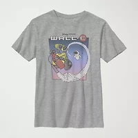 Little & Big Kid Boys Crew Neck Short Sleeve Slim Fit Wall-E Graphic T-Shirt