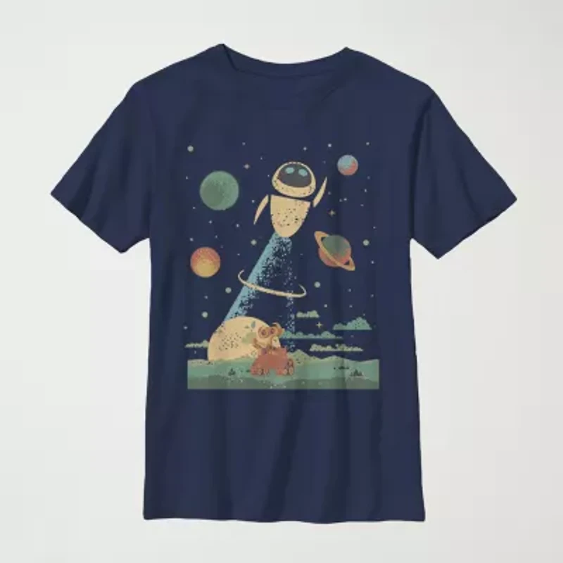 Little & Big Kid Boys Crew Neck Short Sleeve Slim Fit Wall-E Graphic T-Shirt