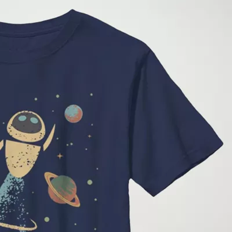 Little & Big Kid Boys Crew Neck Short Sleeve Slim Fit Wall-E Graphic T-Shirt