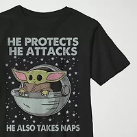 Little & Big Kid Boys Crew Neck Short Sleeve Slim Fit Star Wars Graphic T-Shirt