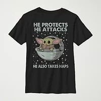 Little & Big Kid Boys Crew Neck Short Sleeve Slim Fit Star Wars Graphic T-Shirt