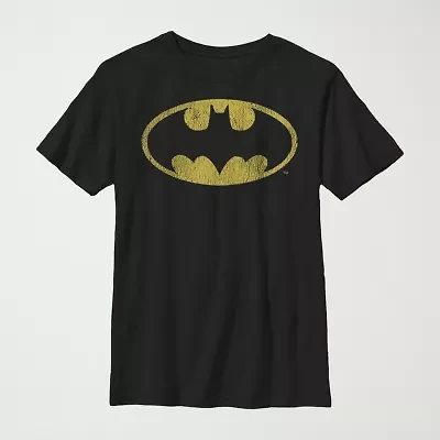 Little & Big Kid Boys Crew Neck Short Sleeve Slim Fit Batman Graphic T-Shirt