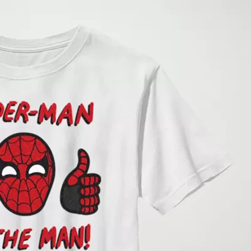 Little & Big Kid Boys Crew Neck Short Sleeve Slim Fit Spiderman Graphic T-Shirt