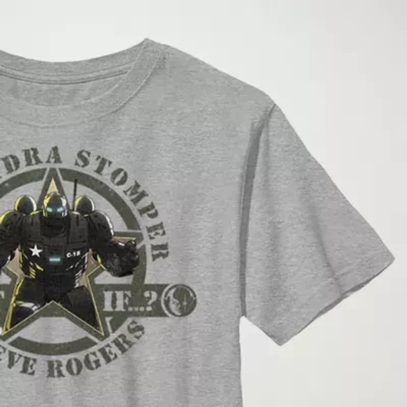 Steve Rodgers Hydra Little & Big Kid Boys Crew Neck Short Sleeve Slim Fit Avengers Marvel Graphic T-Shirt